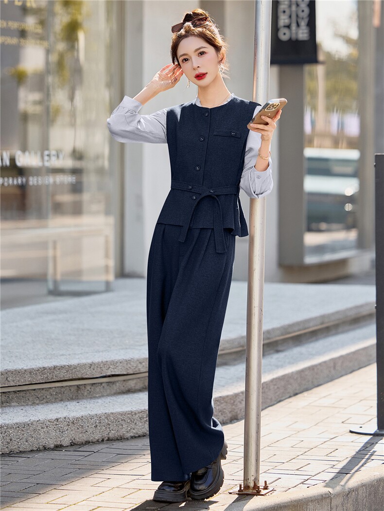 现货！bao款纯色马甲套装裤2026新款女秋季又A又飒韩剧穿搭三件套,女装套装/套裙,众宇琦