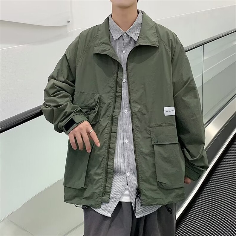 2023秋季日系复古工装外套男潮牌宽松休闲帅气立领冲锋衣MJ17P55,男装夹克,星座1116-2