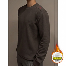重磅加绒硬挺boxy男女美式高街蜂窝华夫格刺绣圆领长袖卫衣打底衫，男装T恤，电商A443