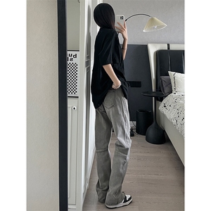 秋季 拉链ins美式高街hiphop直筒牛仔裤货号K667P60图片