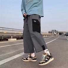 潮牌九分裤潮休闲裤男简约宽松型新款夏季工装裤青春流行时尚K72，男装工装外套，星座310B-1