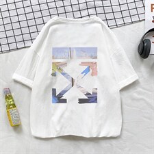 YT26130-P30亚短袖t恤男大码五分袖男宽松七分袖港风摆拍，男装T恤，电商A040