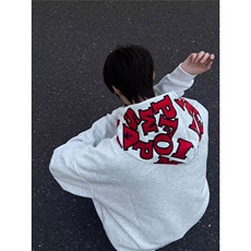 刺绣字母美式高街连帽卫衣女加绒加厚秋冬新款宽松潮牌学院风外套，女装短外套，四季星座505
