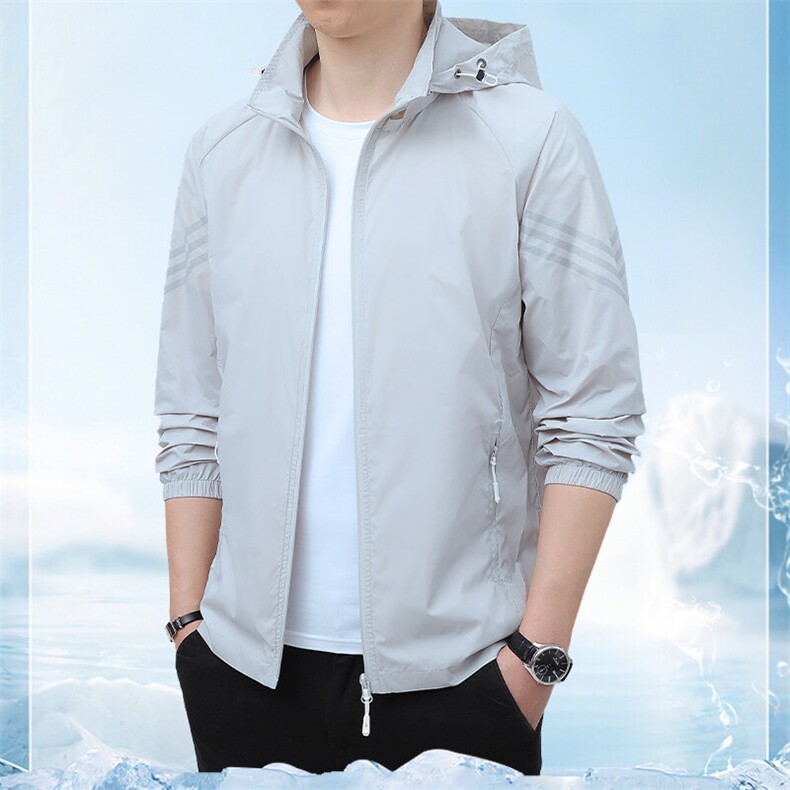 连帽防晒衣男超薄透气冰丝防晒服男防紫外线皮肤衣男外套973-P30，男装防晒衣，星座1403A
