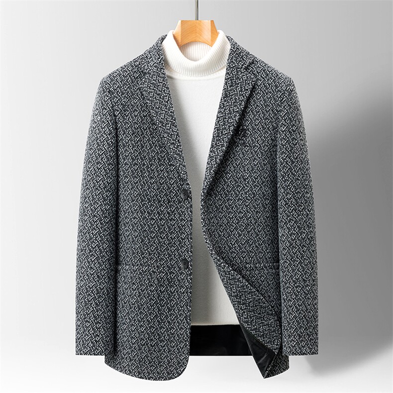 主推中年雪尼尔毛呢休闲西服外套男春秋中青年毛呢BY3323-P125，男装西服，星座1105-3