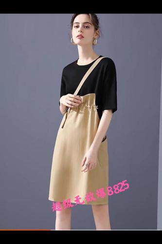 针织全棉拼接水洗棉布，休闲时尚范，女装，魅影菲怡