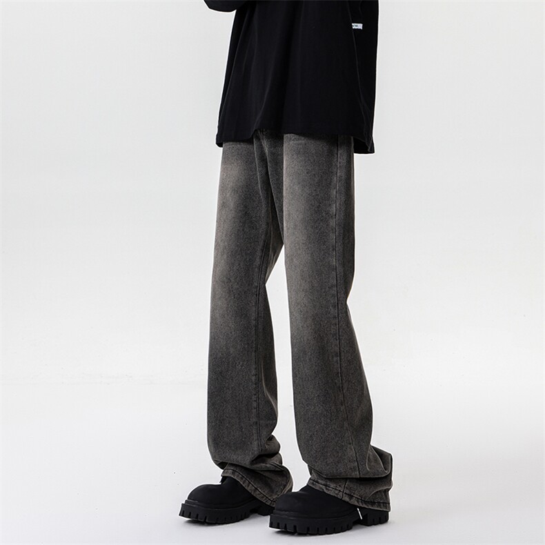 vintage美式高街牛仔裤男vibe水洗做旧微喇KZ010P58加绒68控78,男装牛仔裤,电商B312