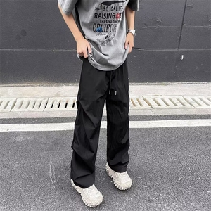 直筒长裤潮时尚潮牌青春流行百搭运动裤宽松型纯色休闲裤夏季图片