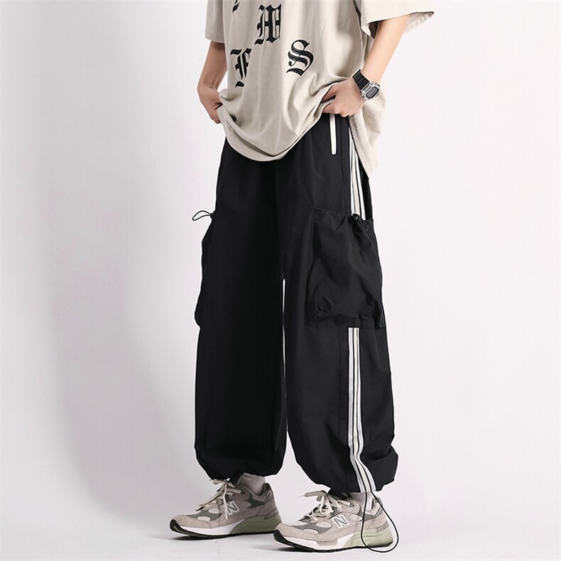 美式ins复古潮牌休闲裤男女宽松百搭痞帅条纹运动束脚裤BE522-P42,男装休闲裤,星座1008-2