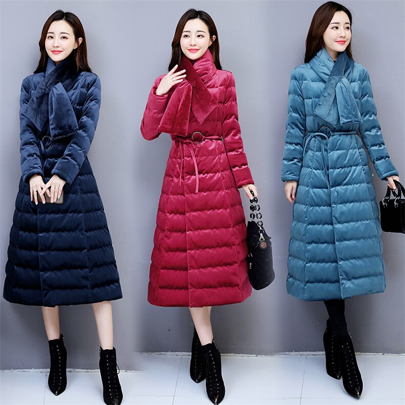 舒适长袖女长款棉衣/棉服2020年冬季加厚保暖时尚简约百搭，女装棉衣/棉服，悠米