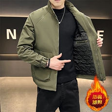 1018-JK918-P68新款工装立领夹克男款二棉衣服潮牌微阔浅色外套，男装棉衣，星座1018