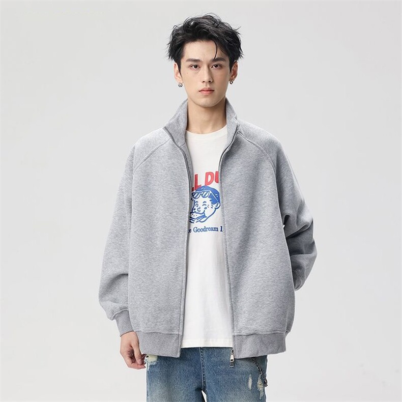 5384-P50重磅休闲百搭情侣立领拉链开衫运动外套，女装卫衣/绒衫，星座617A-2