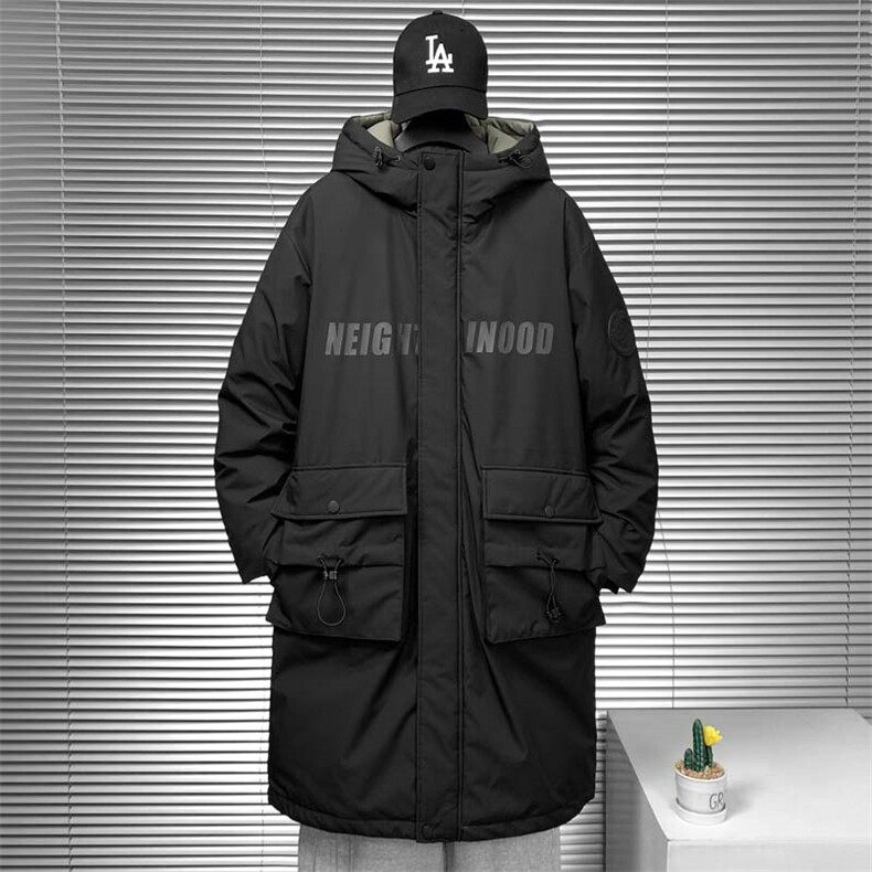 XZ402-2时尚工装户外长款白鸭绒羽绒服外套P330控468-YR2103货足，男装羽绒服，星座402-2
