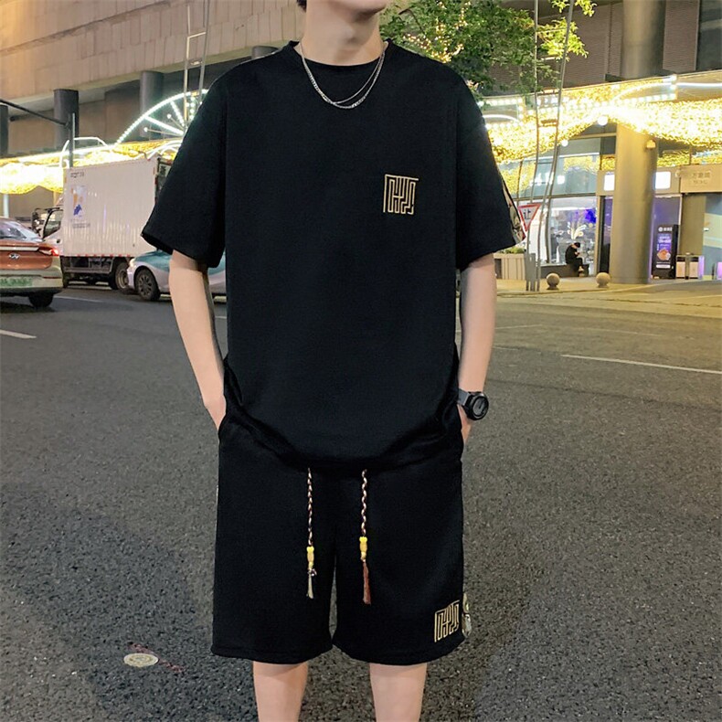 ！2025夏季新款男士风短袖套装百搭一套TZH246特P45,男装T恤,电商B220