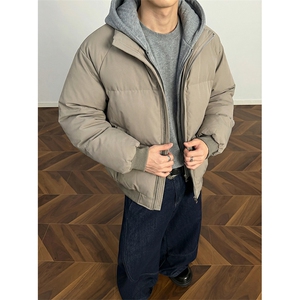 现货高品质重磅工艺美式高街假两件PU皮棉衣男女加厚棉服外套图片