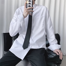 白衬衫男长袖DK制服内搭衬衣领带学生班服工作寸衣CS11-P30送领带，男装衬衫，星座1008-2