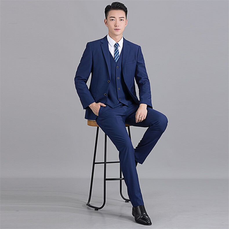 87881-3秋季新款男士西服三件套套装西装修身商务休闲P220,男装西服套装,电商B360
