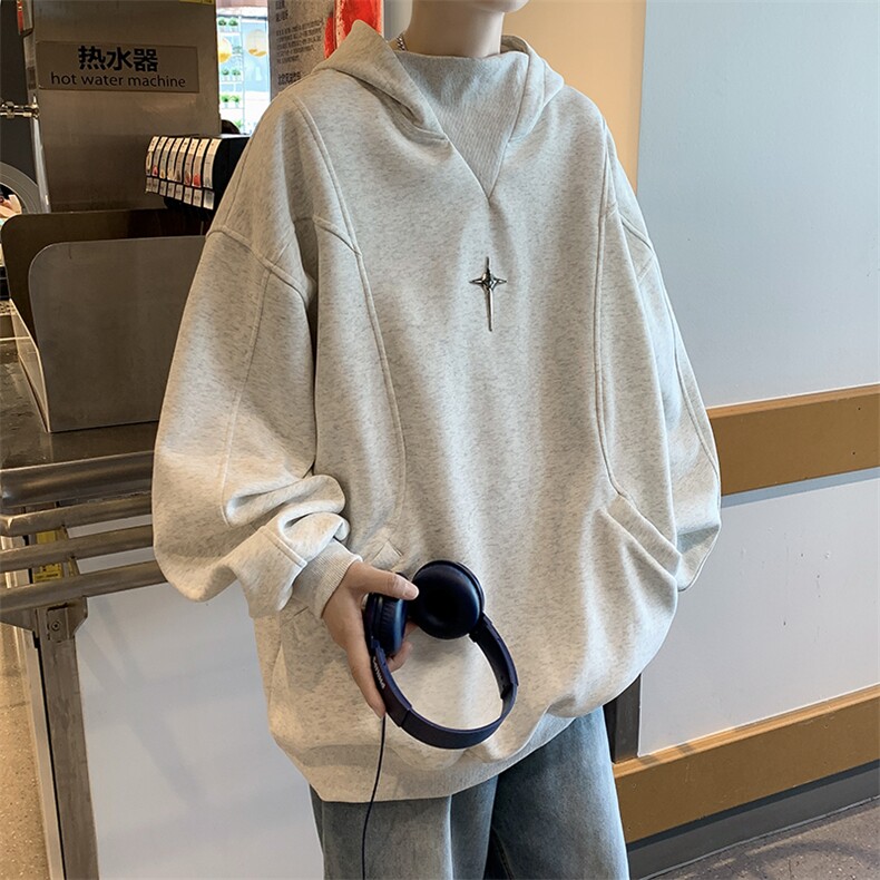 美式高街潮牌街头宽松卫衣男款小众设计感情侣休闲上衣W8008-P49，男装卫衣，星座512-4