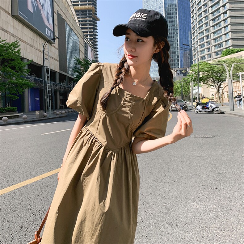 【现货】夏季新款纯色连衣裙82363-P115-K165，女装连衣裙，辉之琳