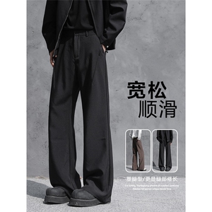 美式微喇西裤男款春秋季潮牌ins宽松休闲裤痞帅阔腿裤子K6726-P45图片
