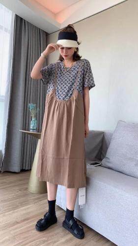 字母拼接假两件，女装，维多利亚