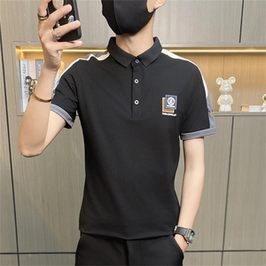 PL035-特P40夏季翻领短袖t恤男士青年翻领polo衫半袖有带领体恤图片