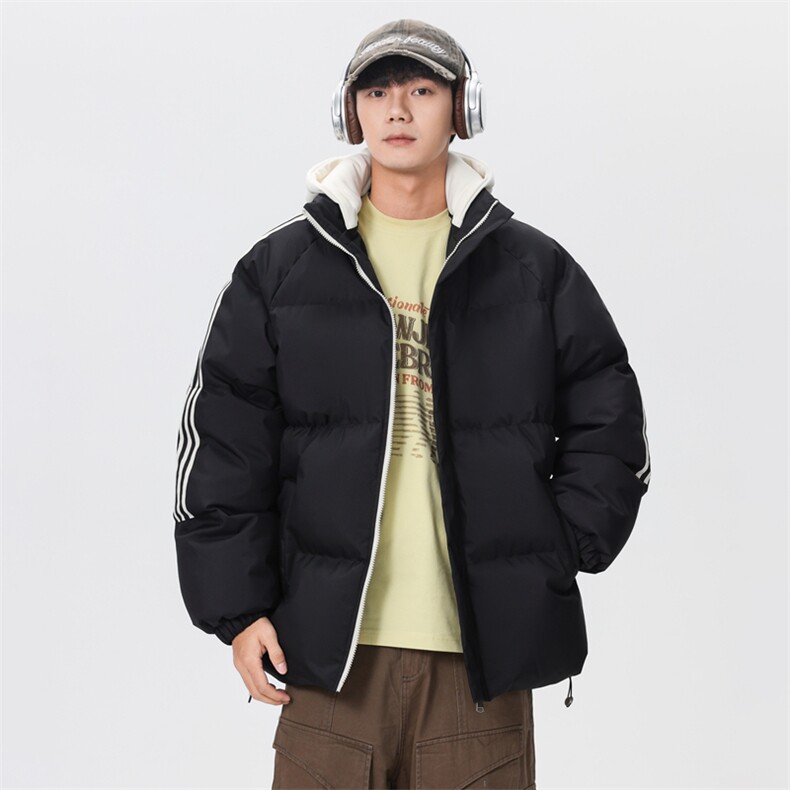 现货二开抖音得物三防织带加厚撞色连帽棉衣冬季棉服LL82567,男装棉衣,电商A486