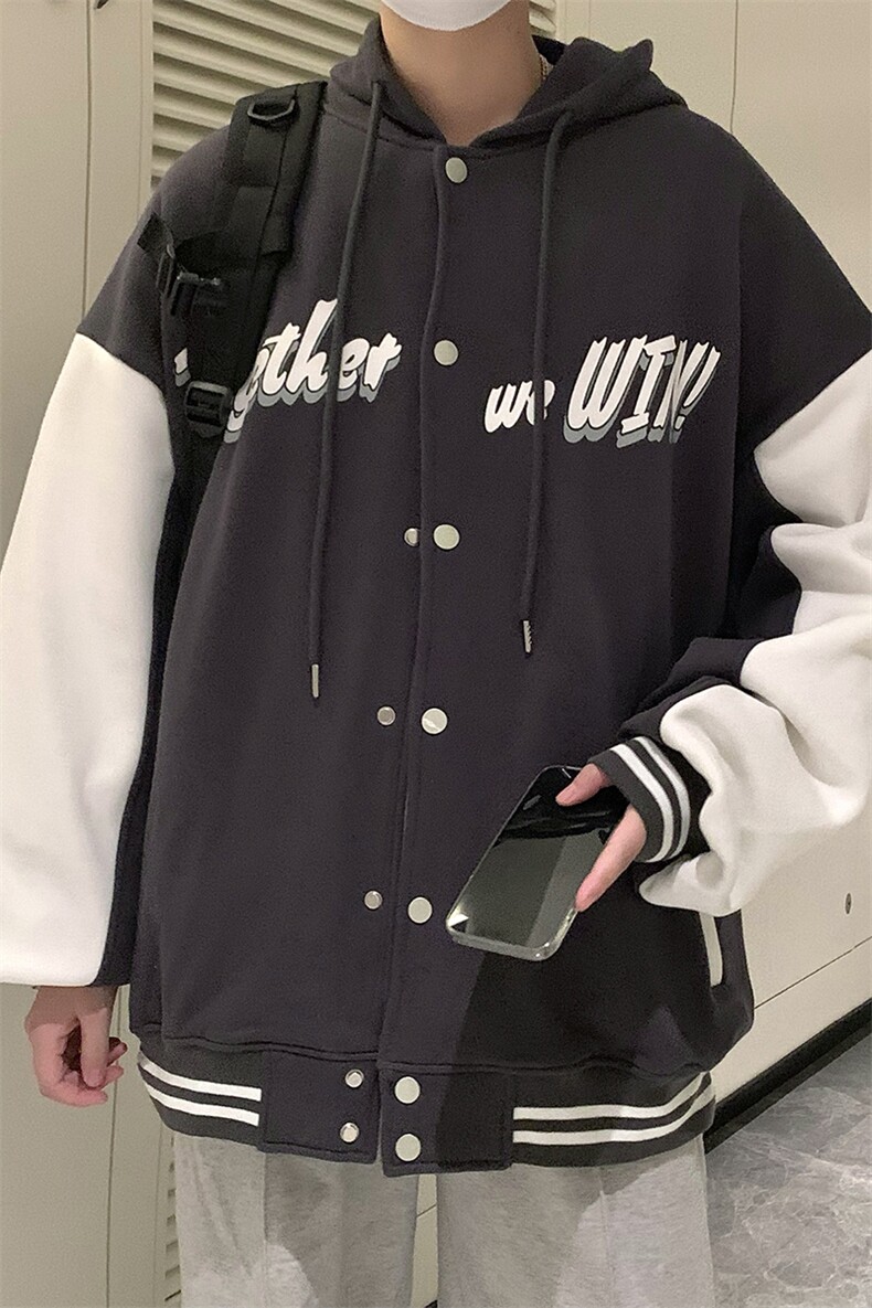 22冬新款宽松休闲oversize港风百搭加厚外套拉链衫B266-Y620-P80,女装短外套,星座B257-1