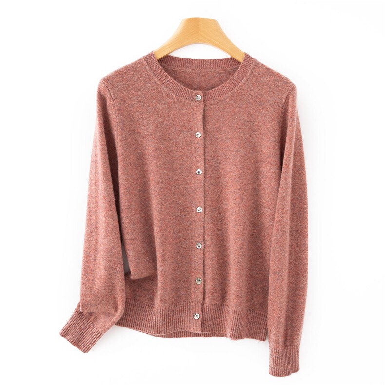 2025年秋季宽松型常规平面时尚百搭通勤开衫，女装针织衫/毛衣，晨收贸易商行