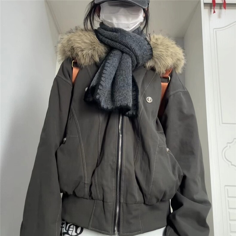 毛领座山雕夹克棉服2025新款加绒保暖连帽棉衣外套G881-P118网图,男装夹克,电商B245