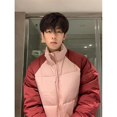 A451-P95冬装外套港风撞色立领棉衣上衣棉服男女同款，男装棉衣，星座911