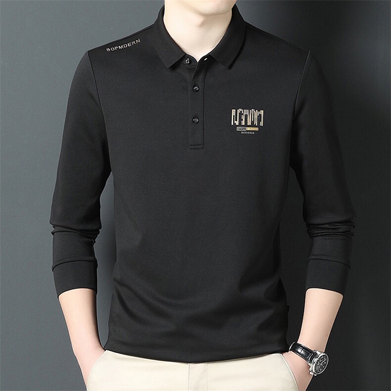 BS8806钱塘2020-2春秋时尚印花翻领长袖男士T恤量大价优P88,男装T恤,钱塘207-2