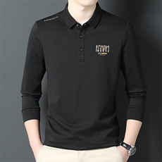 BS8806钱塘2020-2春秋时尚印花翻领长袖男士T恤量大价优P88，男装T恤，钱塘207-2