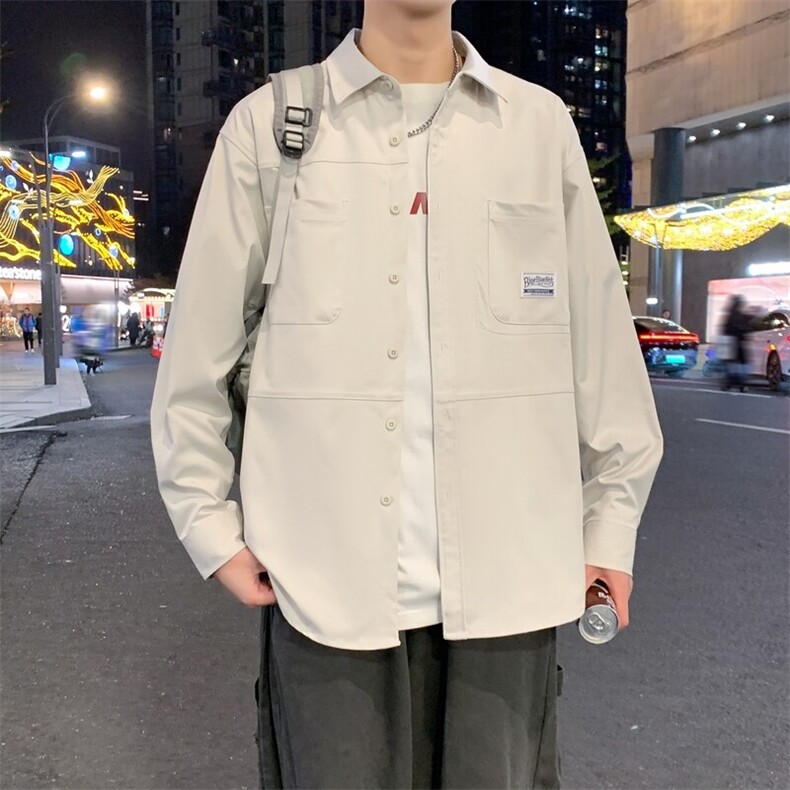 25年春季工装衬衫长袖得物抖音衬衫DS-C323-1-S580-P48,男装衬衫,电商C323-1