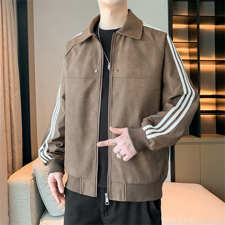 翻领晕染水洗皮衣夹克高级感工装外套JK06625-P80,男装皮衣,星座308B-2