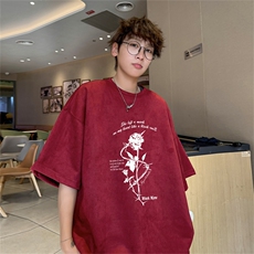 2024夏季新款麂皮绒圆领短袖T恤RT420-特P19控38，男装T恤，电商B370