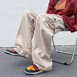 工装裤男口袋港风潮流个性2024春秋新款ins宽松百搭长裤K3245-P41图片
