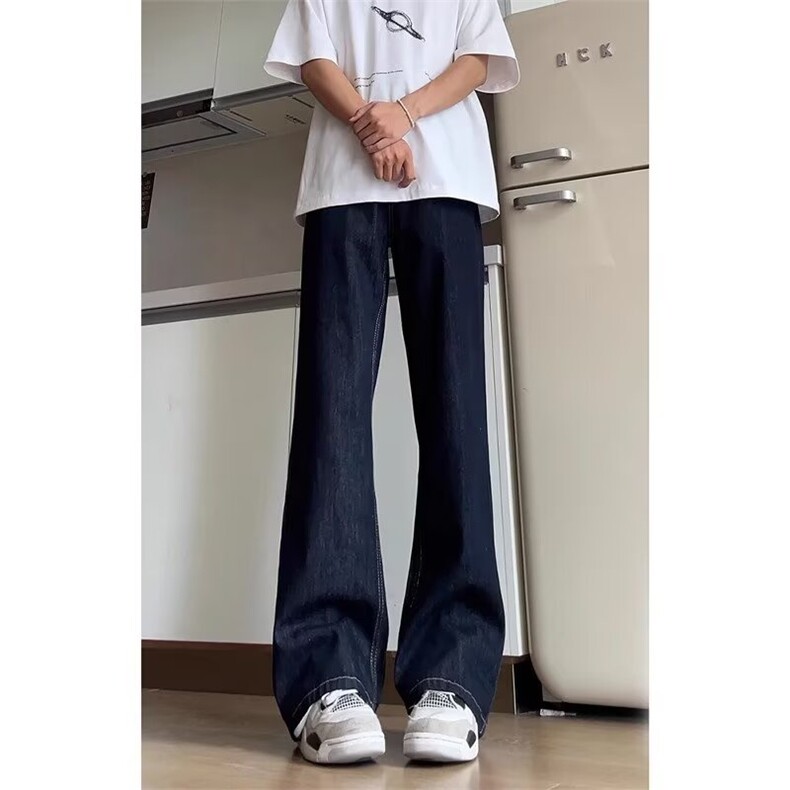 弯刀微喇牛仔裤男夏季潮牌高腰提档裤子高级感显瘦直筒裤NZA528,男装牛仔裤,星座516A