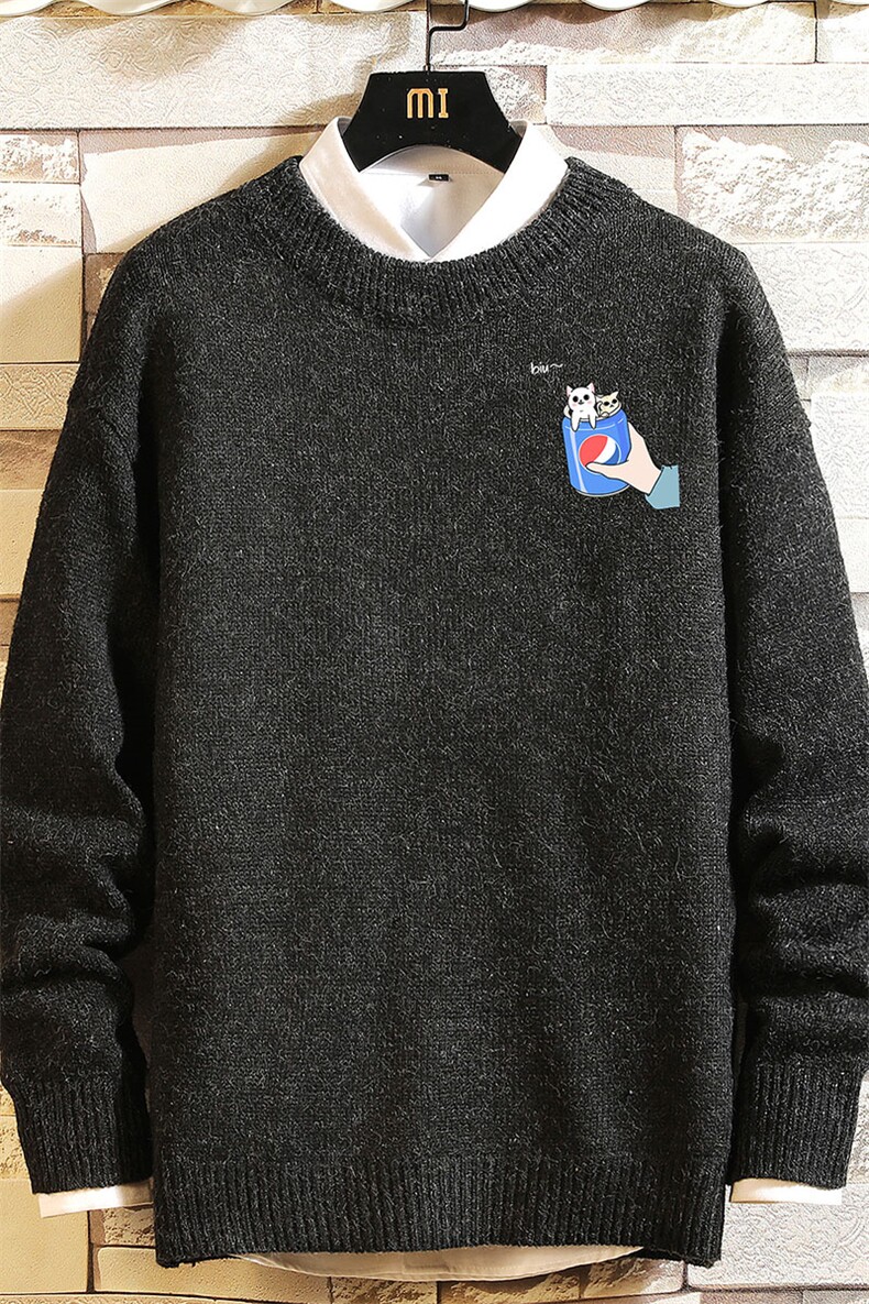 加厚加绒毛衣男大码毛线衣男针织衫M19262-P45加绒款-P65砖墙,男装针织衫/毛衣,电商A040A