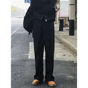 秋冬加厚毛呢小西裤男士休闲裤 商务修身直筒长裤子8250/P55/控88图片