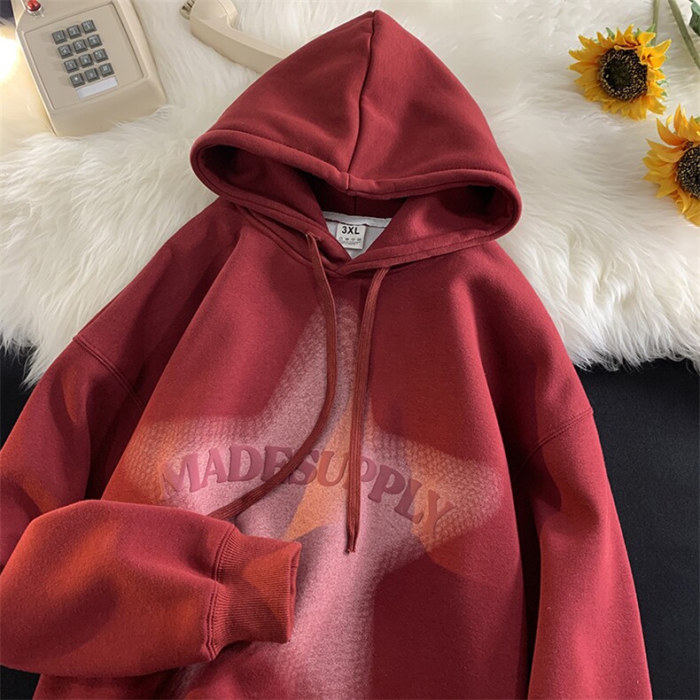 EQ175潮牌发泡星星高克重连帽秋季卫衣男女学院风情侣款外套P58，男装卫衣，电商C306-1