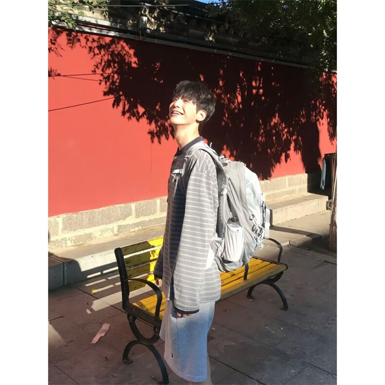 气质简约新款流行百搭长袖卫衣文艺潮流原宿ins时尚日系慵懒,男装T恤,星座506A