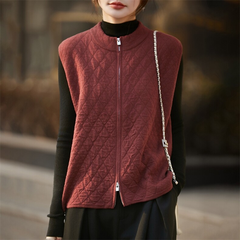 2025年秋季时尚百搭通勤简约休闲羊毛马甲，女装马甲，暖烁羊绒