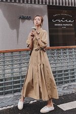 已出货2021夏季新款卡其色连衣裙225-1951-P105（控158），女装连衣裙，浙宝225