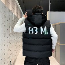 2021春秋季新款个性印花马甲男士潮流连帽外套男A438，男装背心/马甲，电商A438