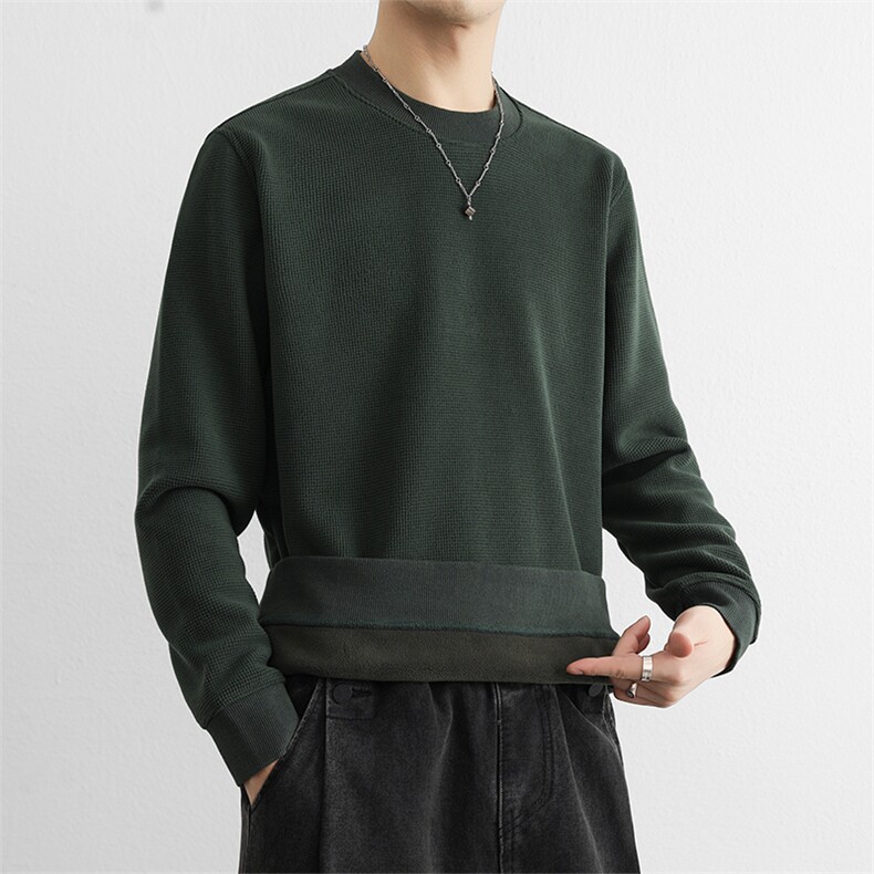 圆领一体绒套头卫衣男款时尚休闲百搭打底衫上衣服潮牌,男装T恤,星座914