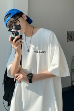 HXY998TP20港风夏季新款22潮牌字母印花T恤男生宽松大码短袖，男装T恤，电商A102-1
