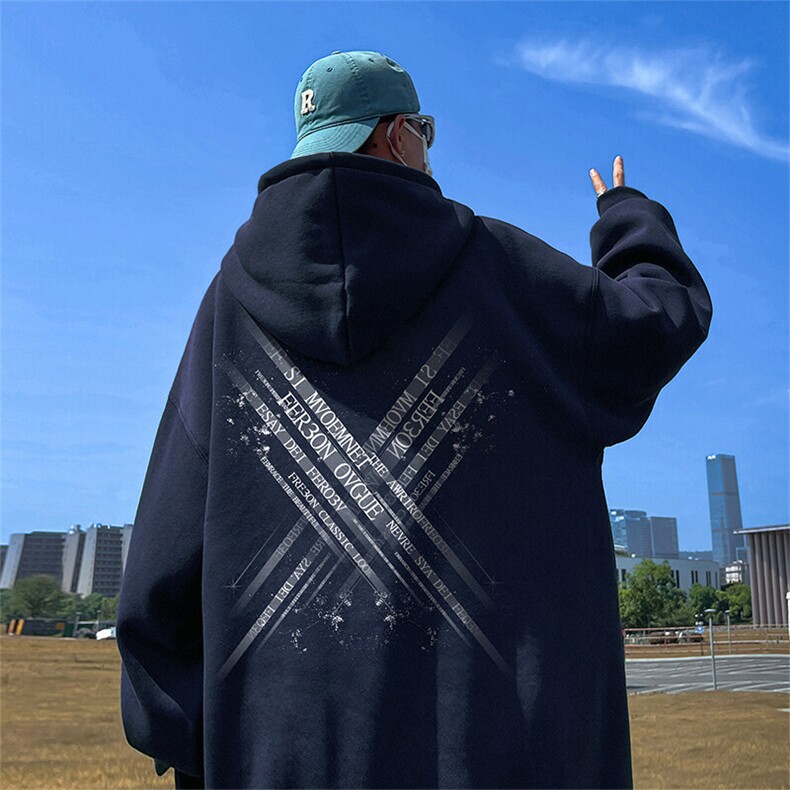 抖音得物供货可提供视频春装重磅美式宽松连帽卫衣DL2410,男装卫衣,电商A486-1
