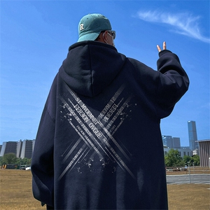 抖音得物供货可提供视频春装重磅美式宽松连帽卫衣DL2410