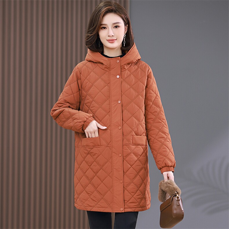 时尚显瘦中长款棉服女保暖轻薄羽绒棉外套冬季新款韩版宽松大码女装棉衣,女装棉衣/棉服,韩派
